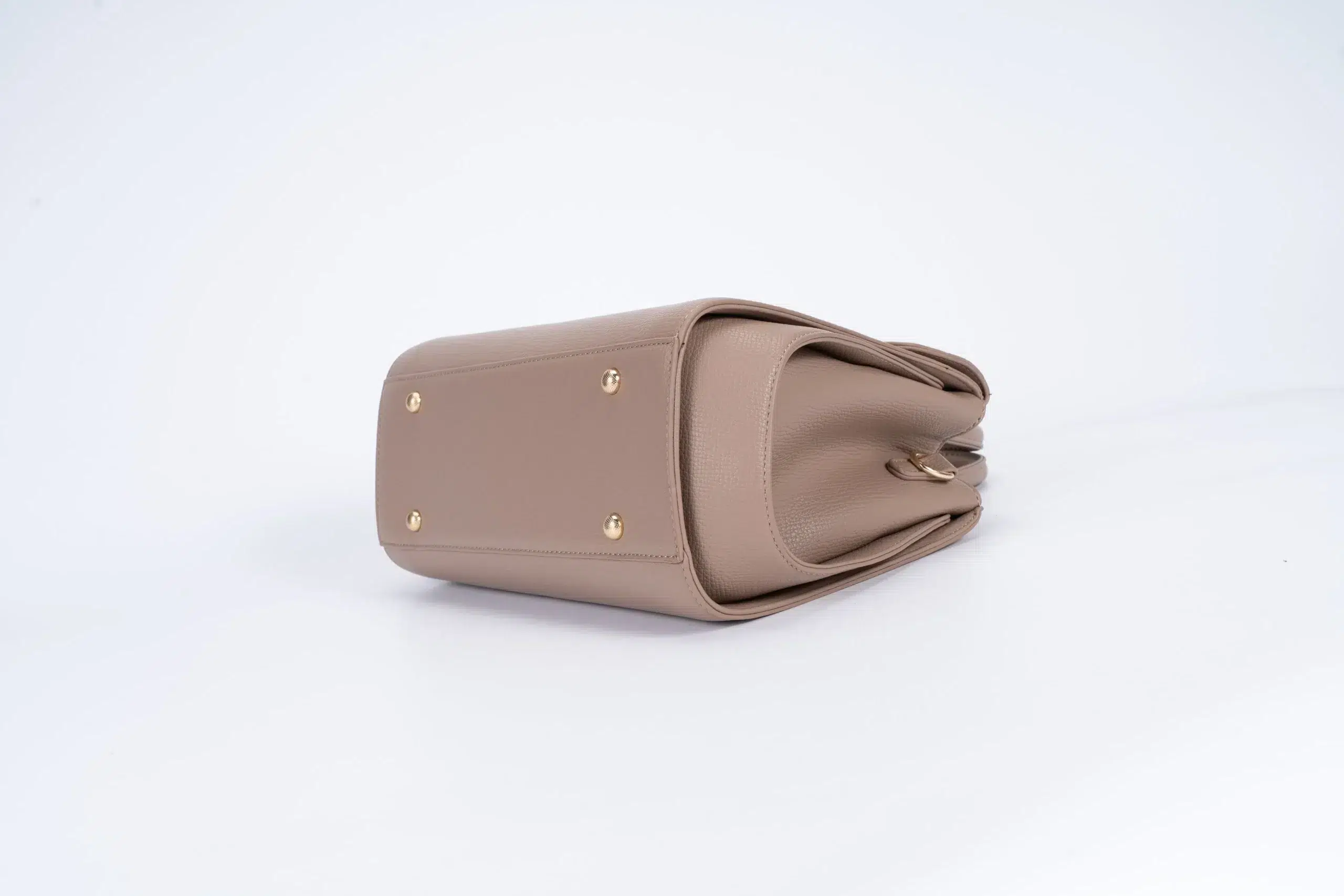 Set of Small Classic Leather Handbag with Wallet - Beige - Image 4
