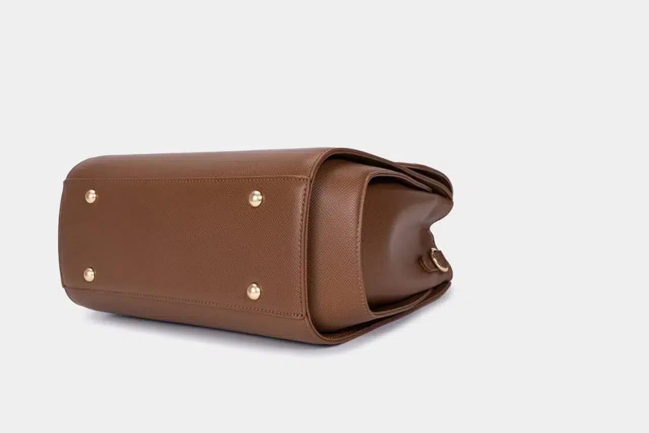 Set of Small Classic Leather Handbag with Wallet - Brown - Image 4