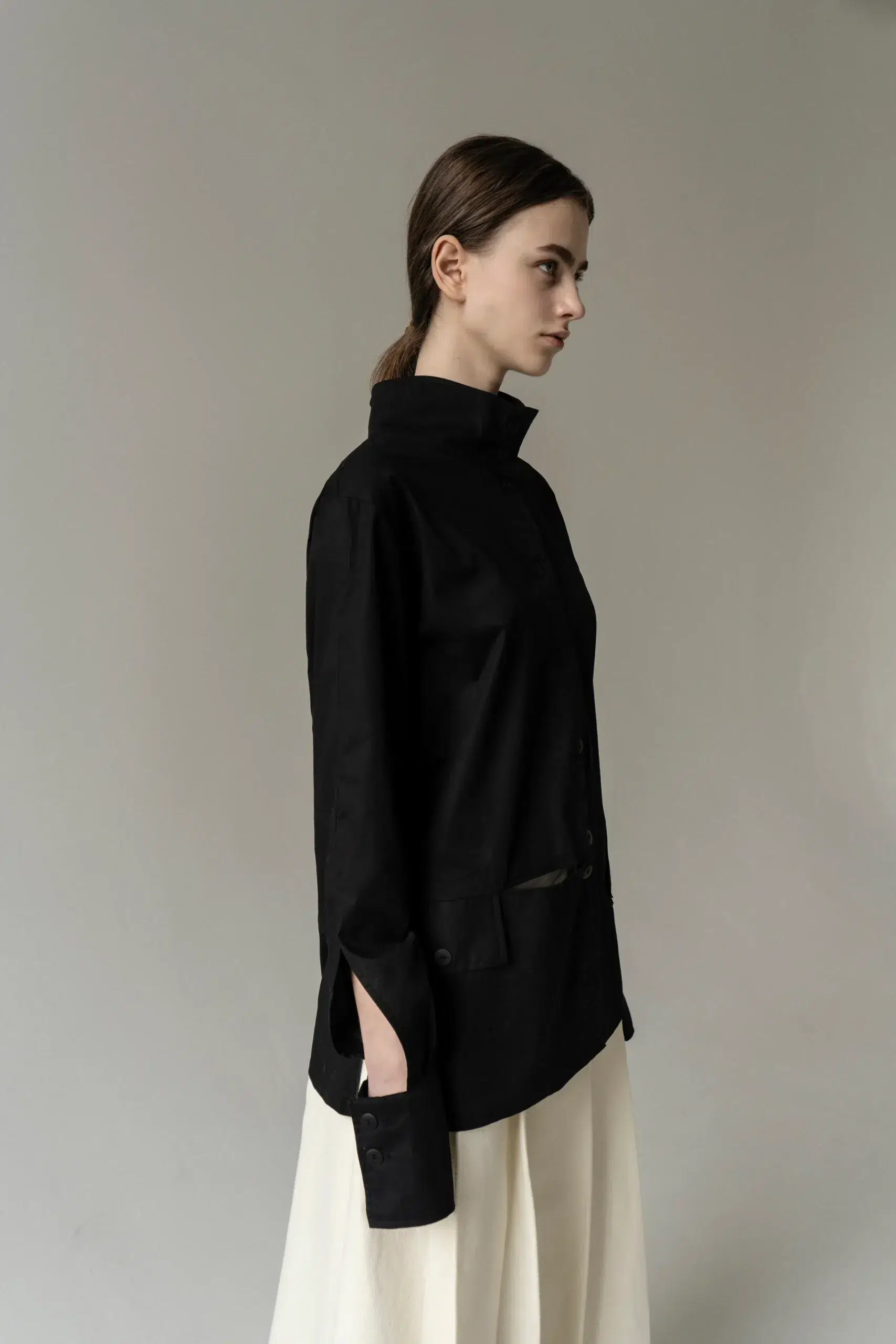AP001 - Black Deconstructed Shirt - Image 3