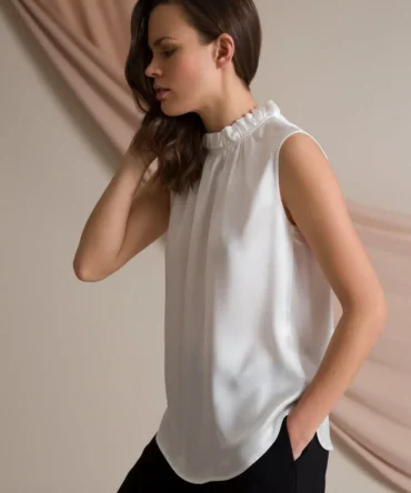 AP002 - Darleen Sleeveless Blouse Soft White